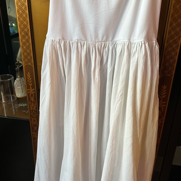 Free People Onda Drop Waist Tube Midi Dress Ivory L - Picture 5 of 9
